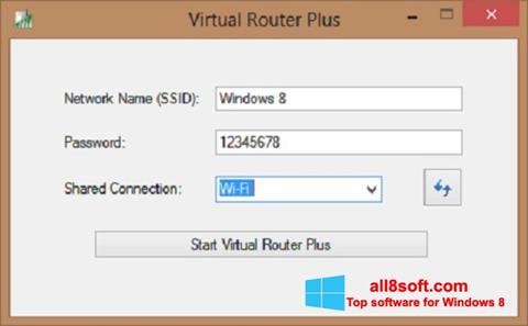 Ekrānuzņēmums Virtual Router Plus Windows 8