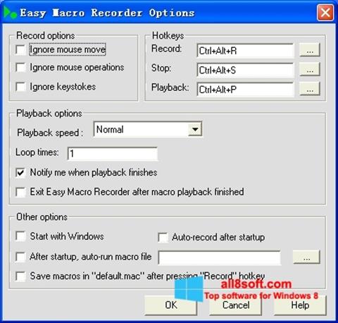 Ekrānuzņēmums Easy Macro Recorder Windows 8