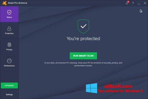 Ekrānuzņēmums Avast! Pro Antivirus Windows 8