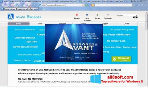 Ekrānuzņēmums Avant Browser Windows 8