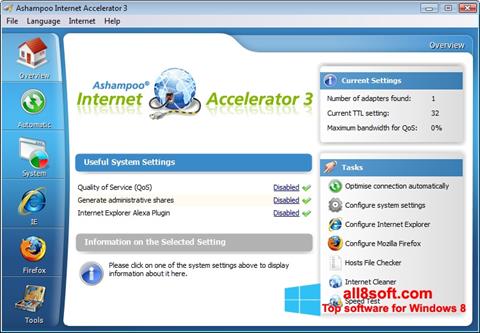 Ekrānuzņēmums Ashampoo Internet Accelerator Windows 8