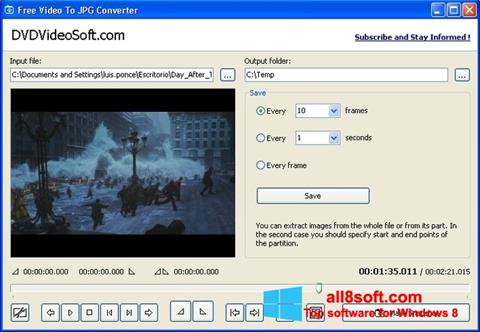 Ekrānuzņēmums Free Video to JPG Converter Windows 8
