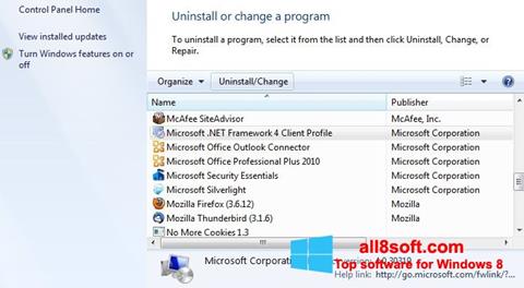 Ekrānuzņēmums Microsoft .NET Framework Windows 8