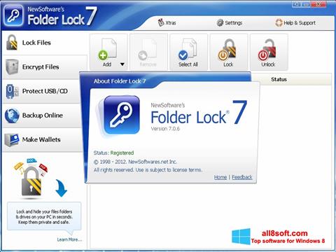Ekrānuzņēmums Folder Lock Windows 8