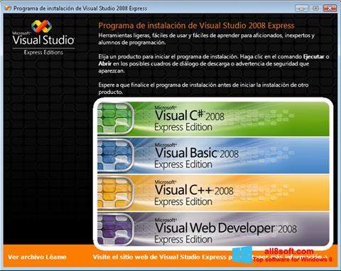 Ekrānuzņēmums Microsoft Visual Studio Windows 8