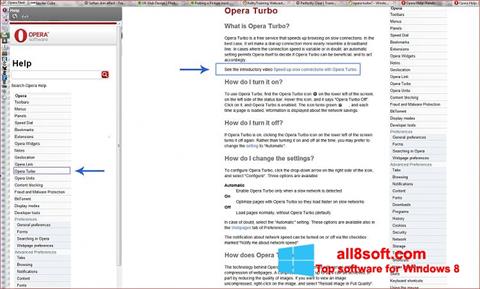 Ekrānuzņēmums Opera Turbo Windows 8