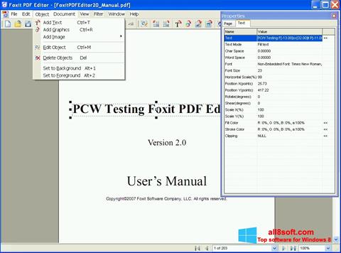 Ekrānuzņēmums Foxit PDF Editor Windows 8