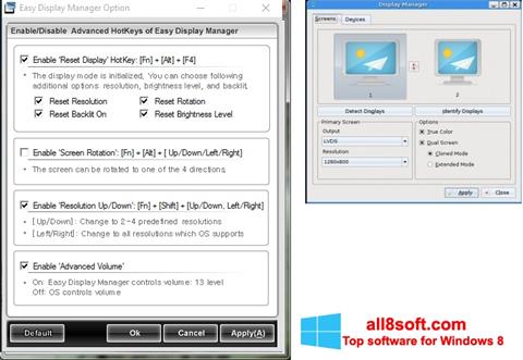 Ekrānuzņēmums Easy Display Manager Windows 8